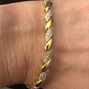 1/8 CTW Diamond Tennis Bracelet 18kt Over Sterling Silver